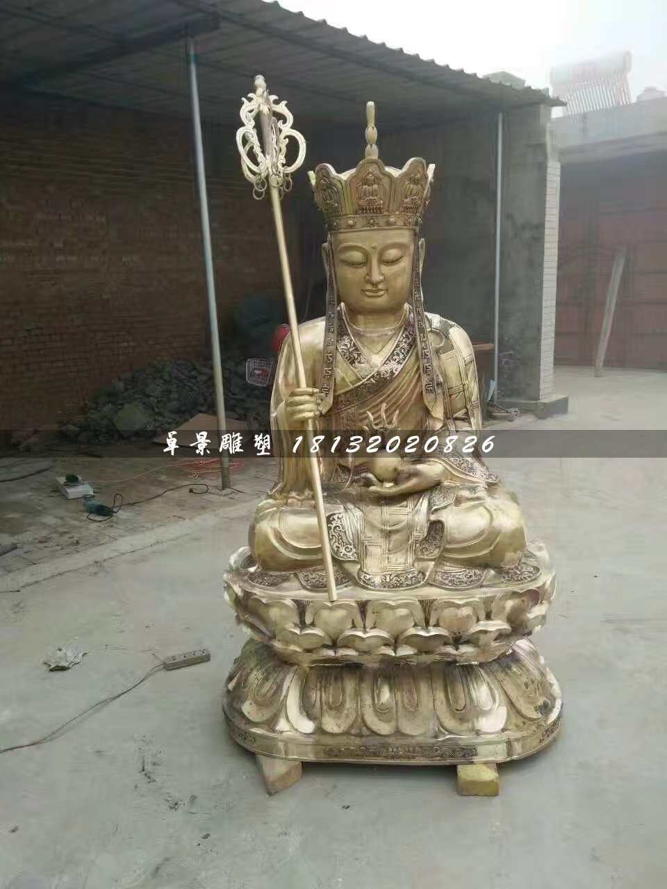 地藏菩薩雕塑，寺廟銅佛像