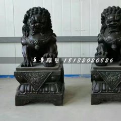 北京獅銅雕，小型銅獅子