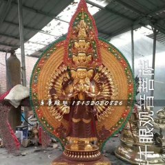 千手千眼觀音菩薩銅雕，寺廟銅佛像