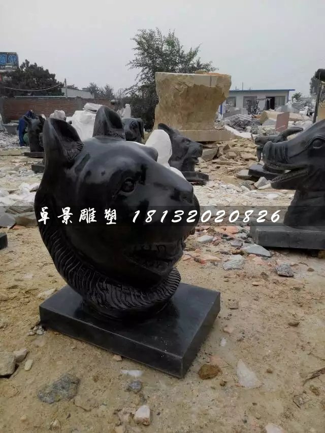 十二生肖獸首石雕，公園動物石雕 (1)