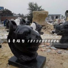 十二生肖獸首石雕，公園動(dòng)物石雕