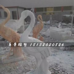 石雕仙鶴，大理石動物雕塑