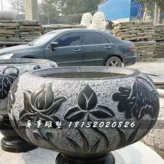 青石花盆，青石花盆雕塑