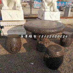 石桌椅，圓桌圓凳石雕