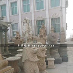 魚尾獅石雕，砂巖魚尾獅