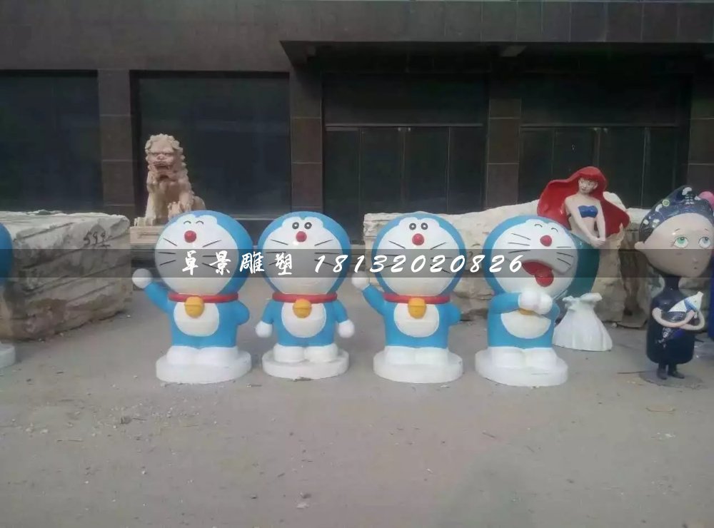 多啦a夢雕塑，玻璃鋼卡通雕塑 (2)
