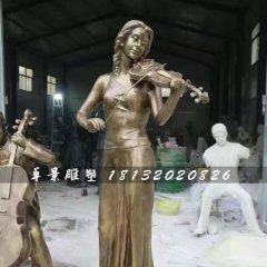 拉小提琴雕塑，玻璃鋼人物雕塑