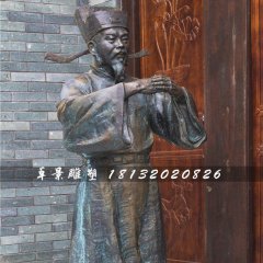 古代官員作揖銅雕，街邊人物銅雕
