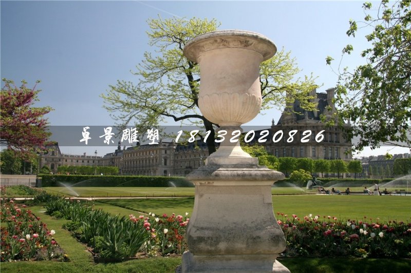 花缽石雕，大理石花盆
