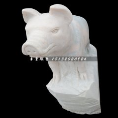 動(dòng)物石雕，大理石十二生肖雕塑