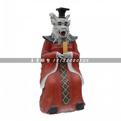 龍王雕塑，玻璃鋼彩繪龍王雕塑