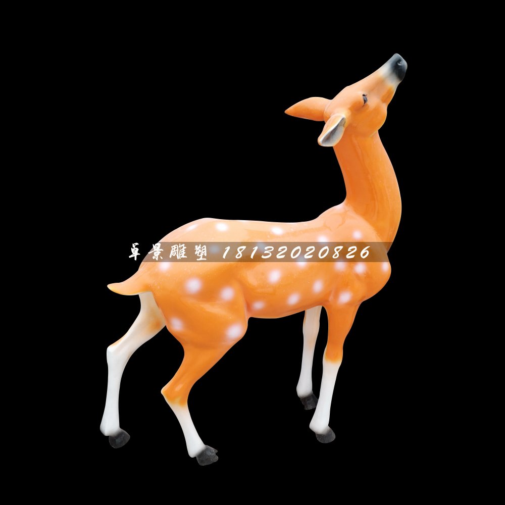 梅花鹿雕塑，玻璃鋼動物雕塑