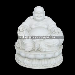 大肚彌勒佛，漢白玉佛像