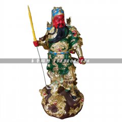 彩繪關(guān)公，玻璃鋼武財(cái)神雕塑