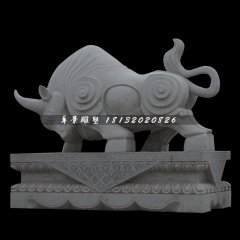 大理石牛雕塑，拓荒牛石雕
