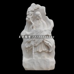壽星石雕，漢白玉壽星浮雕