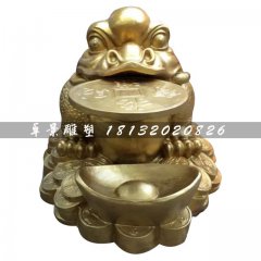 銅雕金蟾，鑄銅金蟾