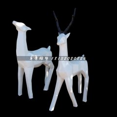 抽象小鹿雕塑，玻璃鋼動(dòng)物雕塑