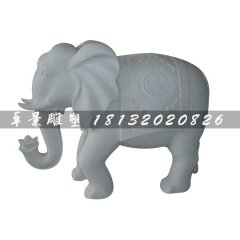 泰國(guó)大象雕塑，漢白玉石雕大象