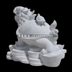 龍龜石雕，漢白玉神獸雕塑