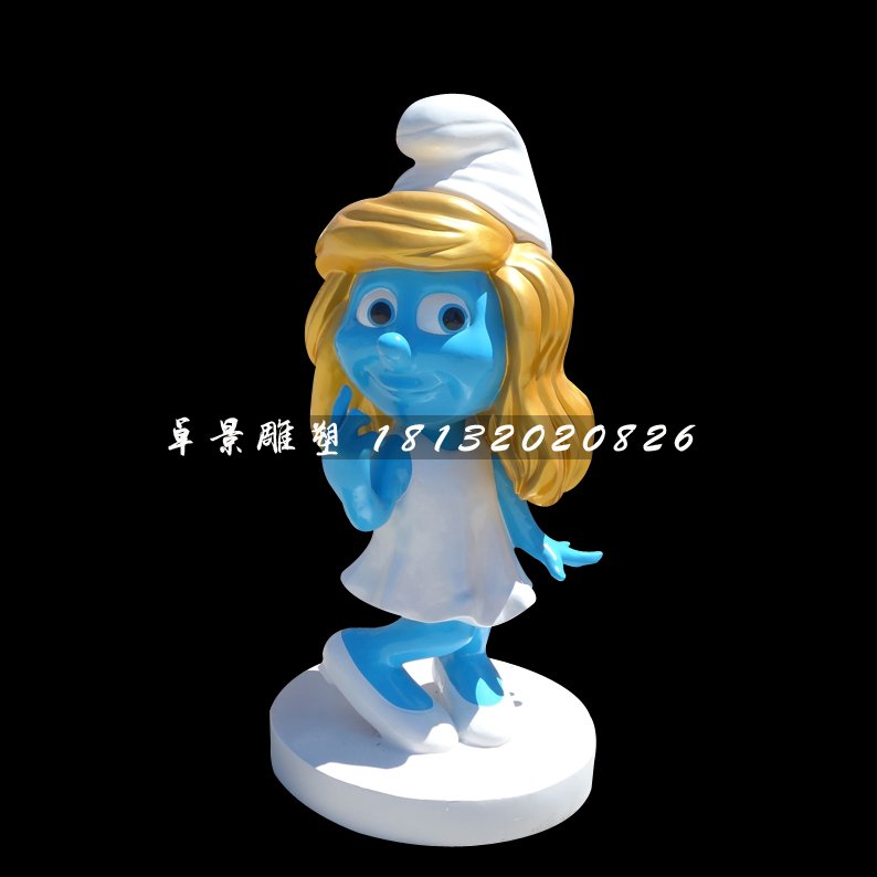 藍(lán)精靈雕塑，卡通玻璃鋼雕塑 (3)