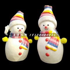 玻璃鋼雪人，卡通雪人雕塑
