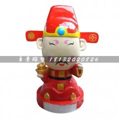玻璃鋼卡通雕塑，卡通小財(cái)神