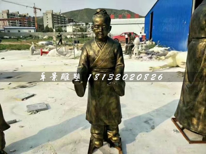 孔融讓梨雕塑，玻璃鋼仿銅人物 (1)
