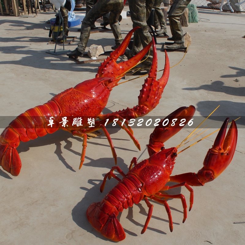 龍蝦雕塑，玻璃鋼仿真海鮮 (5)