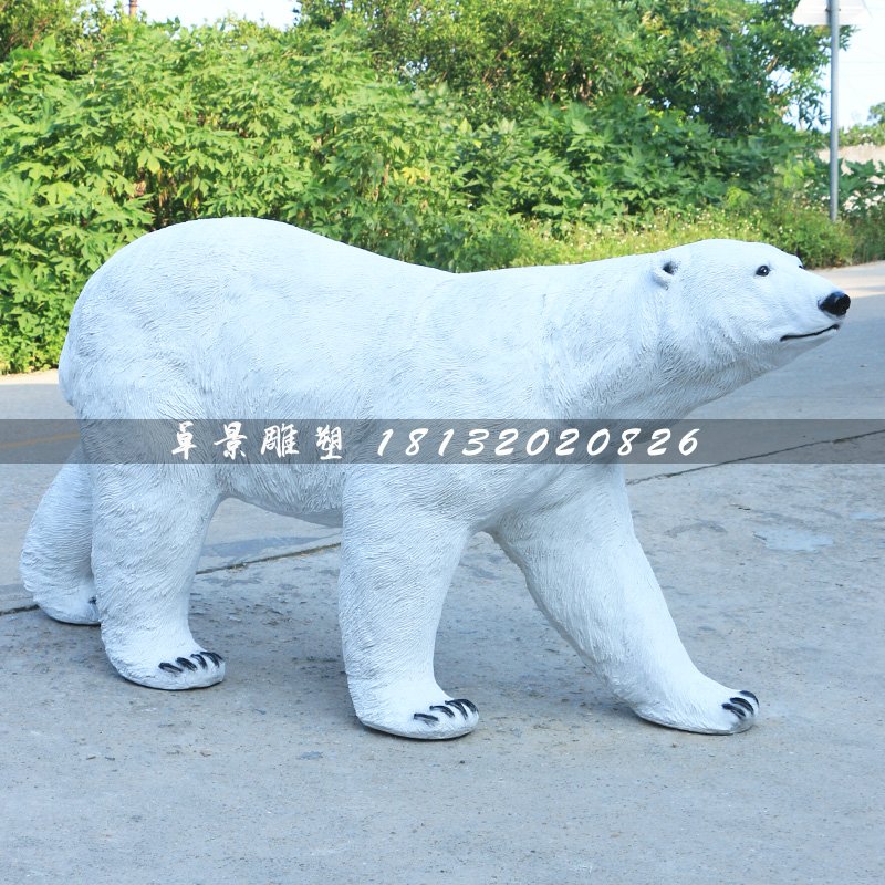 北極熊雕塑，玻璃鋼動物雕塑