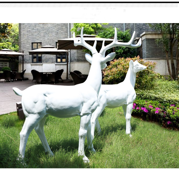 玻璃鋼鹿雕塑，公園動物雕塑 (2)