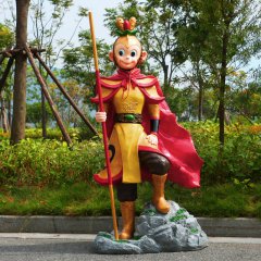 玻璃鋼齊天大圣雕塑，卡通孫悟空