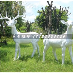 公園小鹿雕塑，玻璃鋼動物