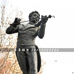 拉小提琴銅雕，西方人物銅雕