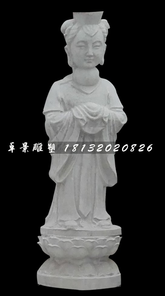 龍女石雕，漢白玉神仙石雕