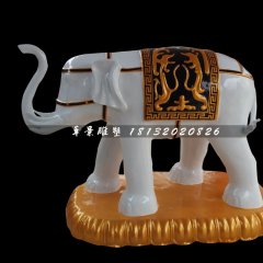 吉祥大象雕塑，玻璃鋼大象雕塑