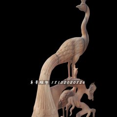 鳳凰石雕，晚霞紅神獸石雕