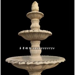 跌水盆石雕，大理石噴泉雕塑