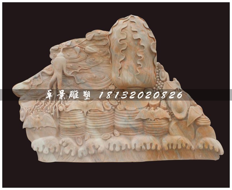 珍珠白菜石雕，招財白菜石雕