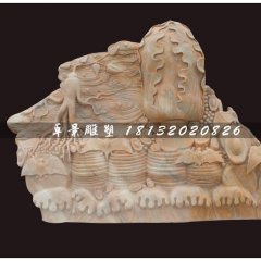 珍珠白菜石雕，招財(cái)白菜石雕