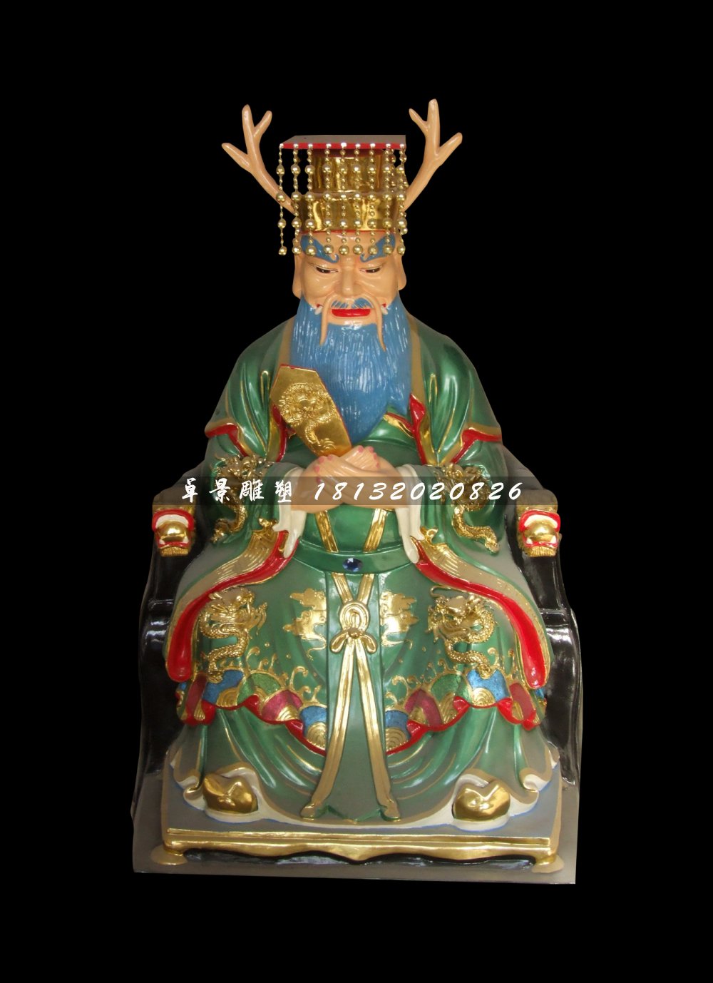 龍王雕塑，玻璃鋼彩繪神仙雕塑