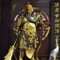 武財神雕塑，玻璃鋼立式關(guān)公雕塑