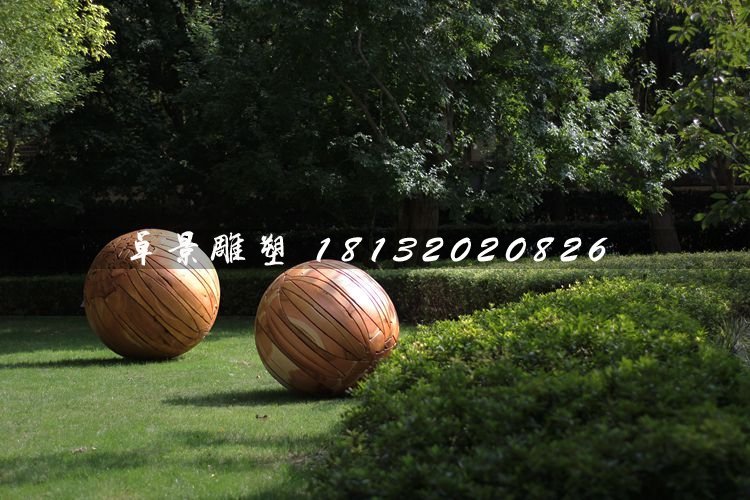燈籠球銅雕，公園景觀雕塑