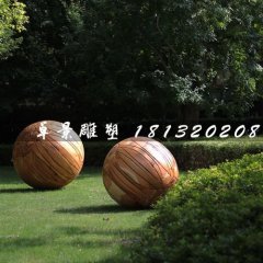 燈籠球銅雕，公園景觀雕塑