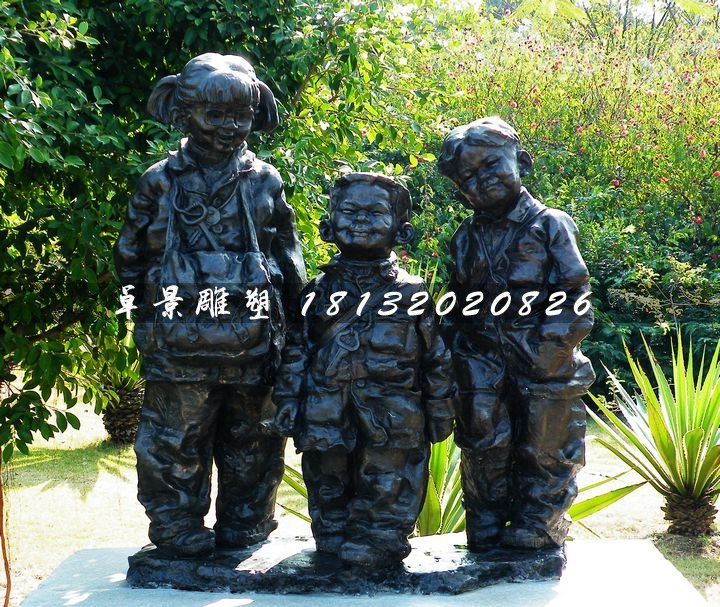 掛鑰匙的小孩銅雕，公園人物銅雕