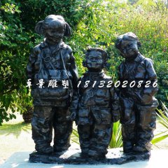 掛鑰匙的小孩銅雕，公園人物銅雕