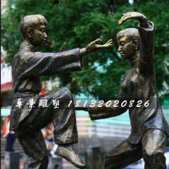 練太極銅雕，公園人物銅雕