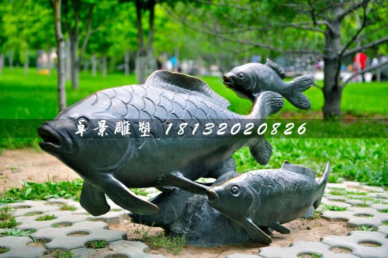 銅雕魚(yú)，公園動(dòng)物銅雕