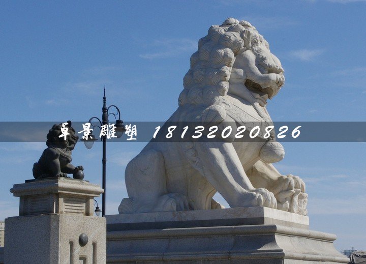 石獅子，漢白玉獅子雕塑