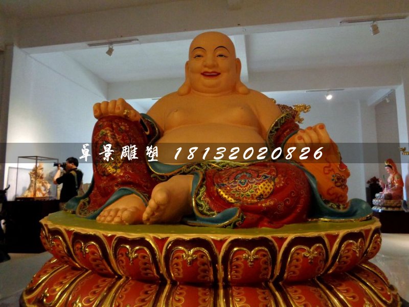 大肚彌勒佛，玻璃鋼彩繪佛像